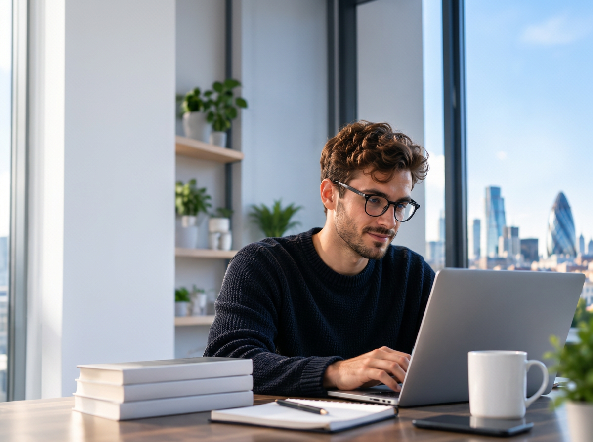 A Skillora learner completing an online course